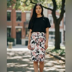 Fitted Neon Floral Pencil (Size L)